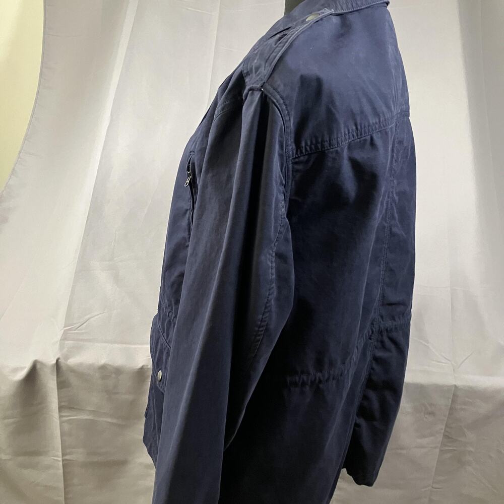 GAP Utility Jacket Womens Large Blue True Indigo Button Up Military Style Cotton - Picture 4 of 16